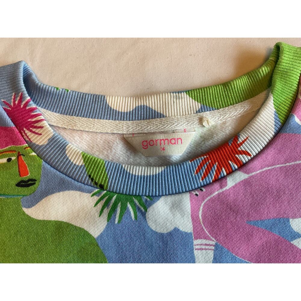 Gorman Graphic Pullover SZ 14 (L) -Whimsical, Cozy, Pattern, Abstract Loungewear - Picture 3 of 6
